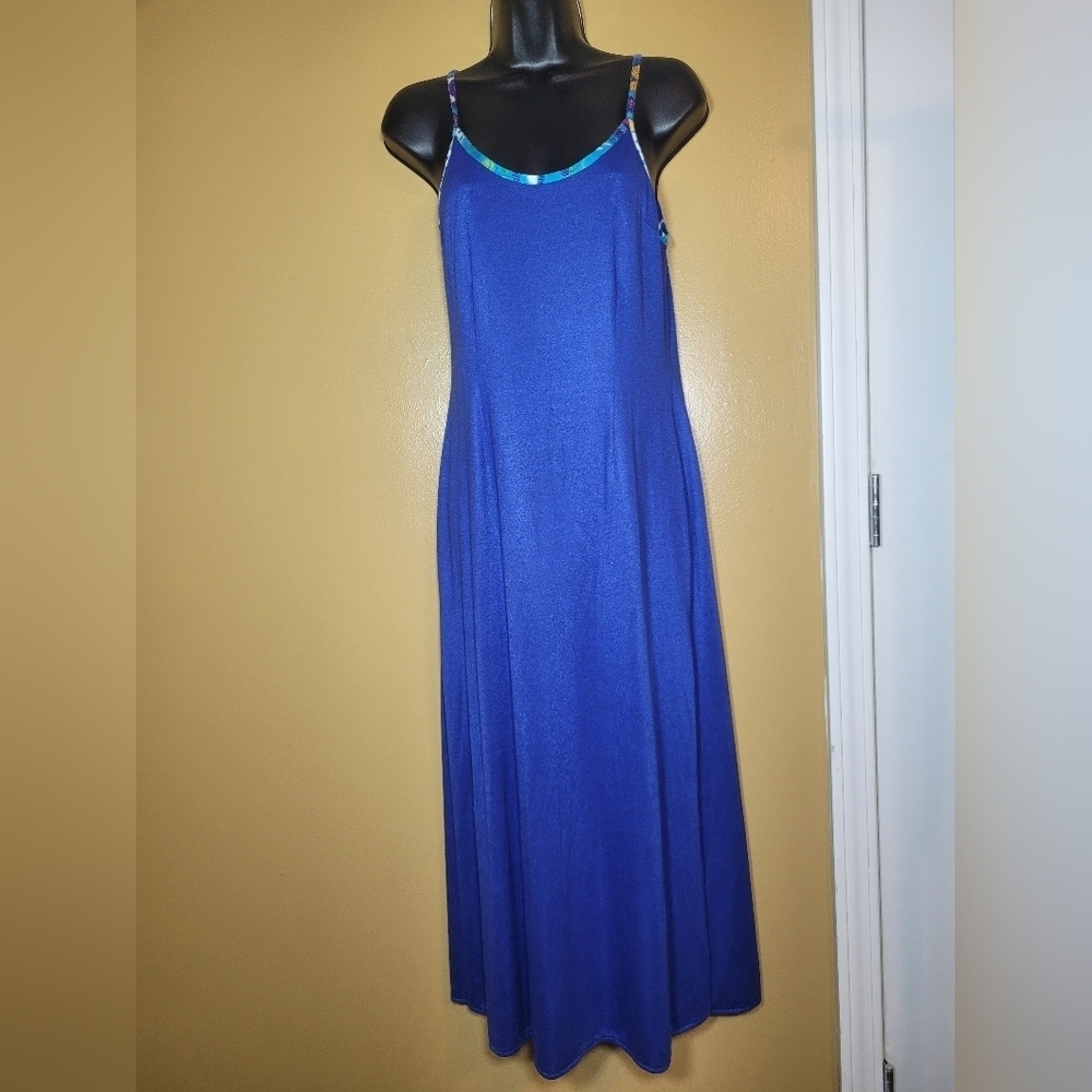 Didier Parakian Blue Vacation Maxi Dress sz L